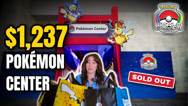 Bry with her Pokémon Center haul at the World Championships